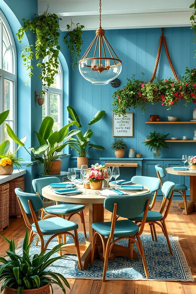 Botanical Blue Inspiration - 24 Blue Dining Room Ideas