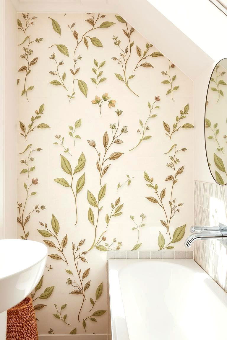 Botanical Mosaic Pattern - 24 Bathroom Mosaic Floor Tile Ideas