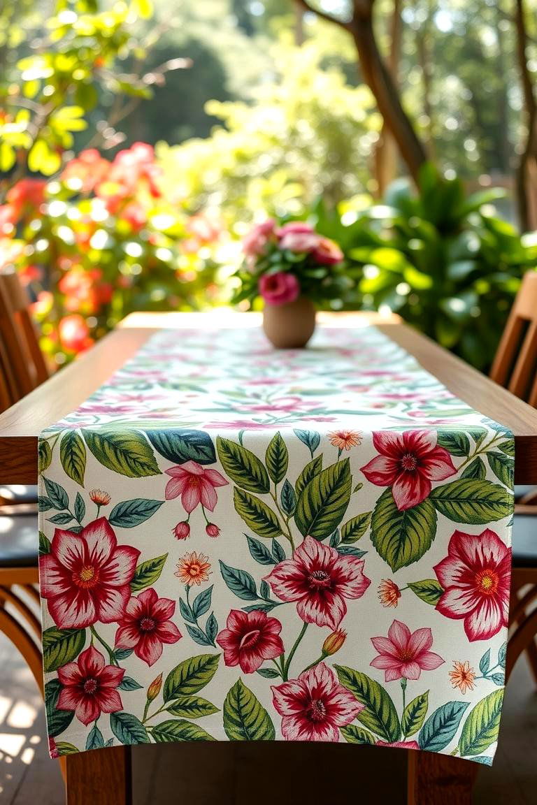 Botanical Print Table Runner - 24 Table Runner Ideas
