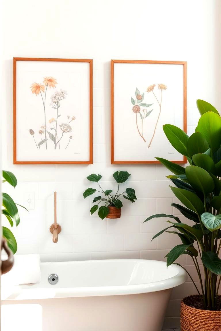 Botanical Prints for a Refreshing Feel - 24 Bathroom Art Ideas