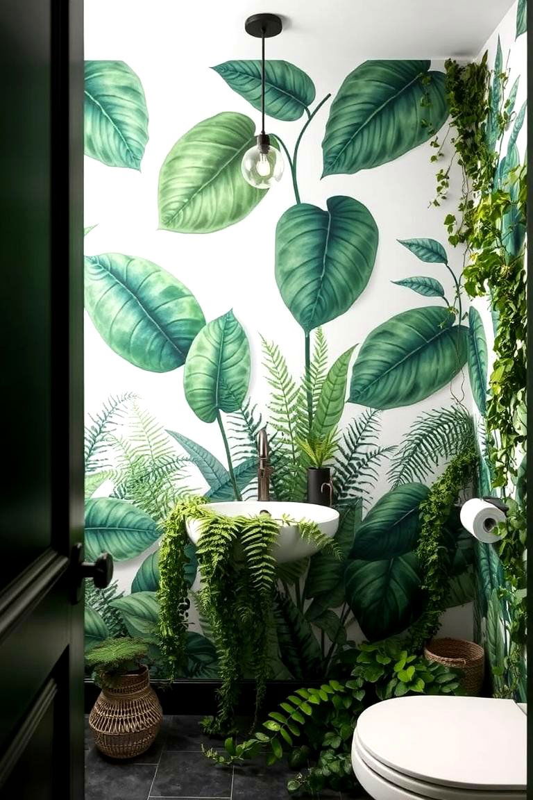 Botanical Prints - 24 Bathroom Mural Ideas