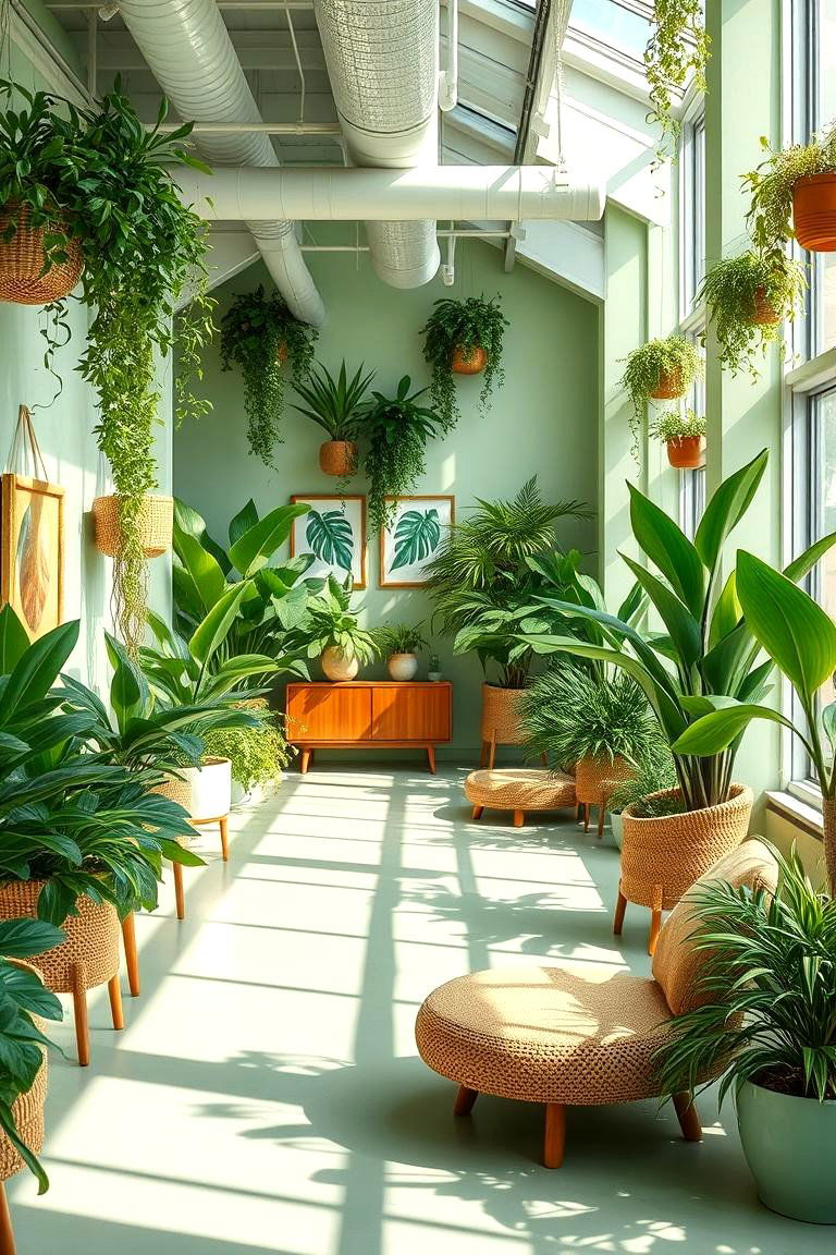 Botanical Themed Decor with Light Green Hues - 24 Light Green Bedroom Ideas