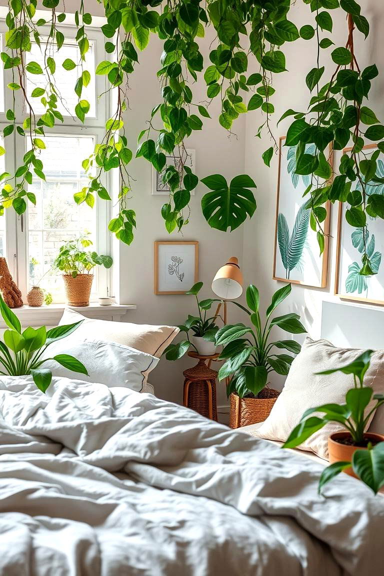 Botanical Touches - 24 Green and Grey Bedroom Ideas