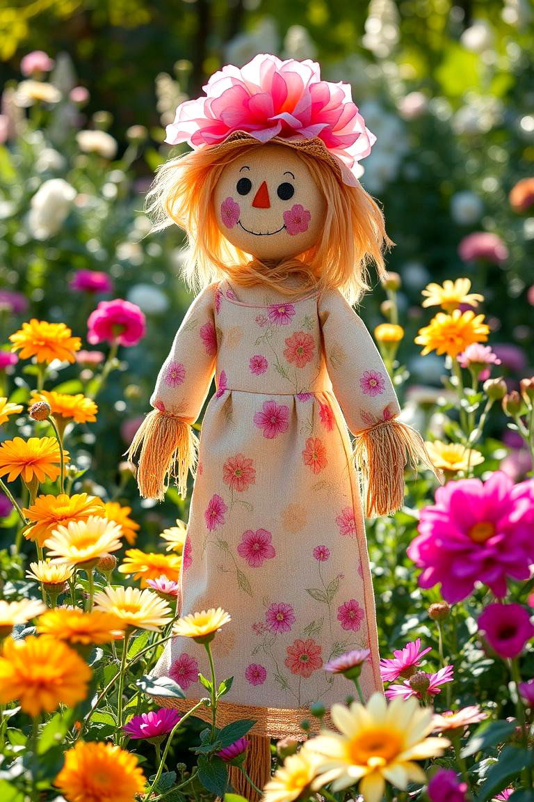 Bountiful Blossoms Scarecrow - 24 Garden Scarecrow Ideas