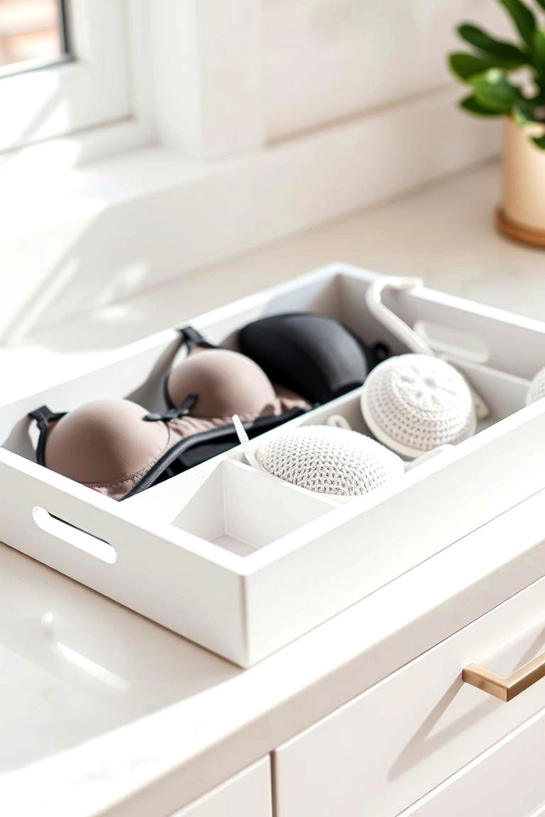 Bra Storage Tray Organizer - 24 Bra Storage Ideas