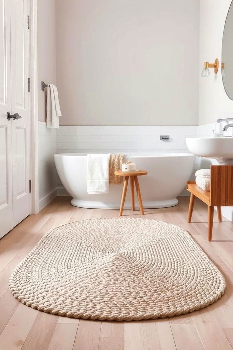 Braided Rugs for a Durable Textured Look - 24 Bathroom Rug Ideas