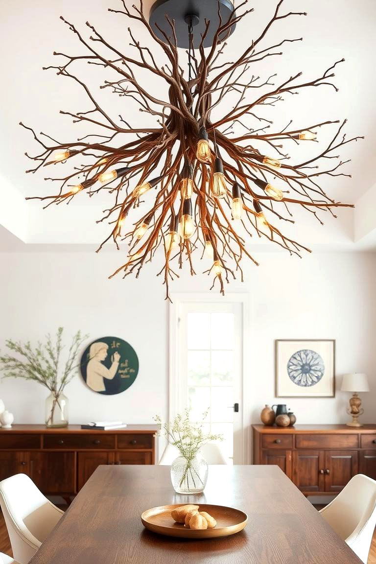 Branch Chandelier Ceiling - 24 Rustic Ceiling Ideas