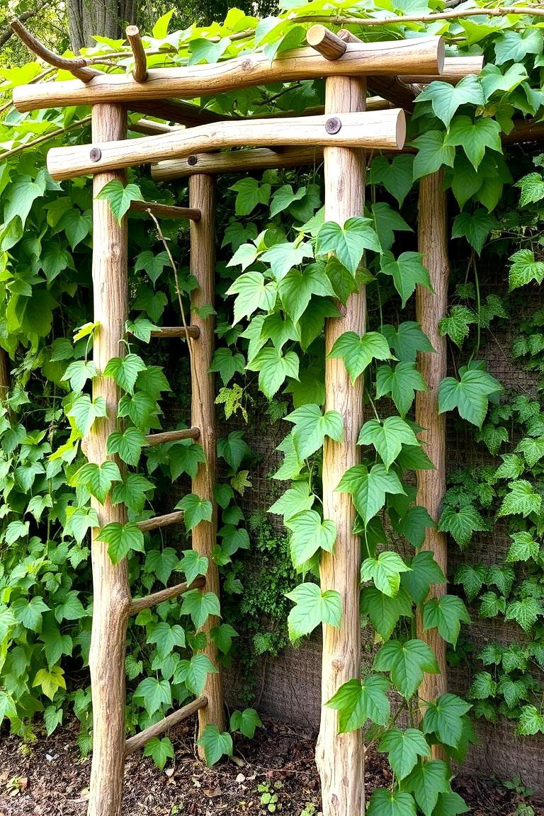 Branch Trellis Artistry - 24 Rustic Landscaping Ideas