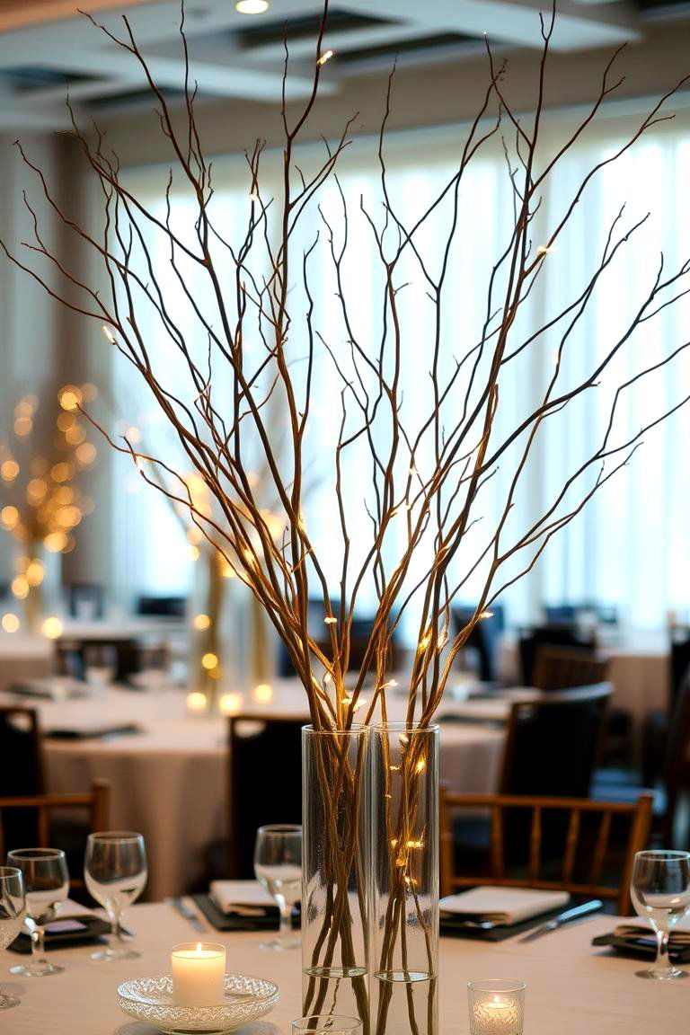Branch and Twig Decor - 24 Rehearsal Dinner Centerpiece Ideas