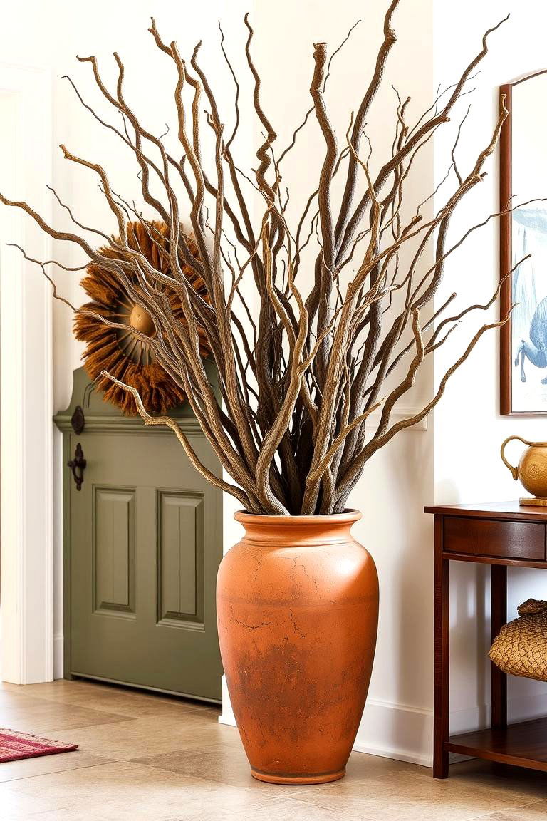 Branching Out with Natural Wood - 24 Large Floor Vase Decoration Ideas