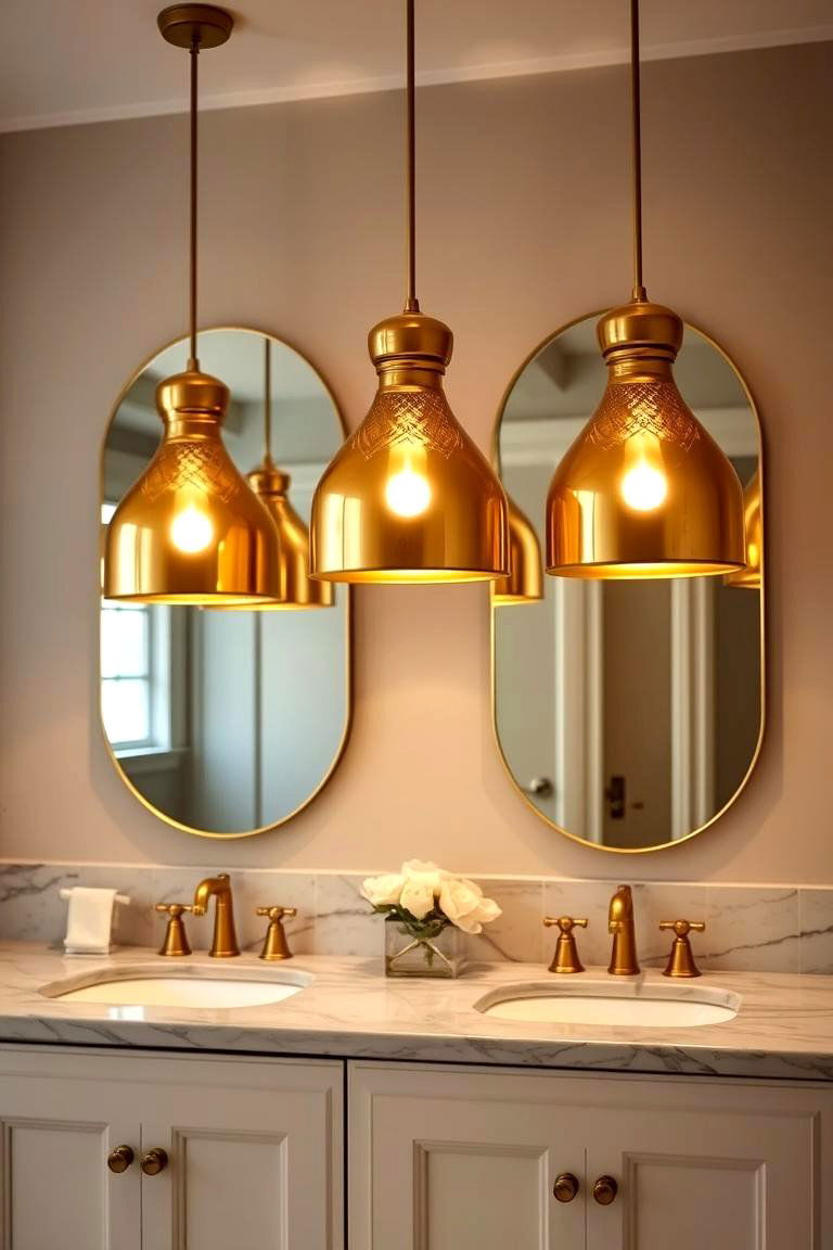 Brass Pendant Lights for a Touch of Elegance - 24 Bathroom Pendant Lighting Ideas