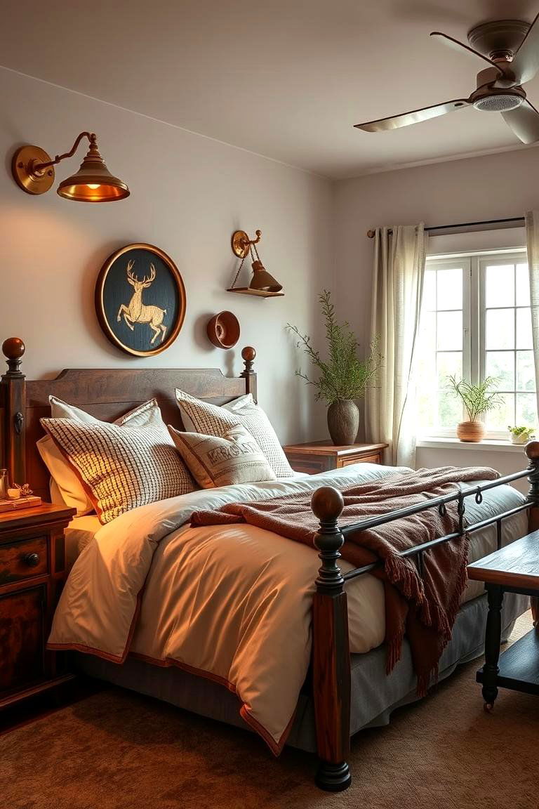 Brass and Copper Accents - 24 Steampunk Bedroom Ideas