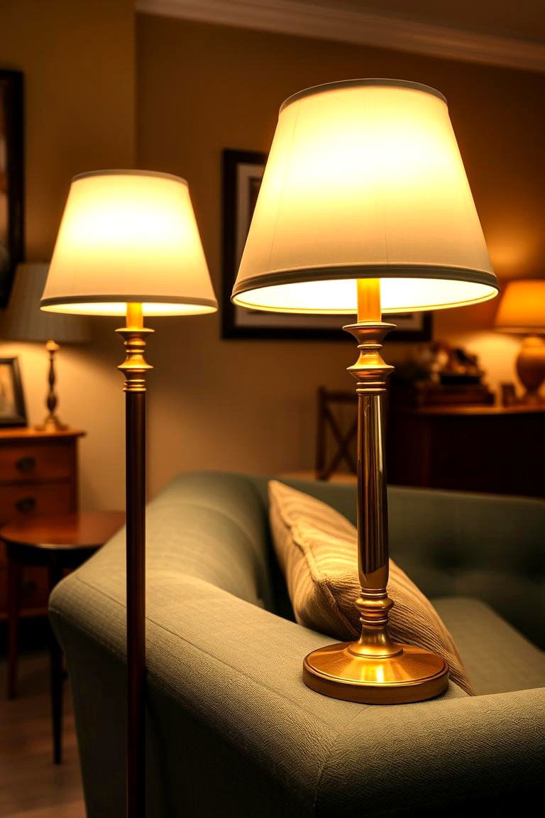 Brass and Copper Accents - 24 70s Living Room Ideas