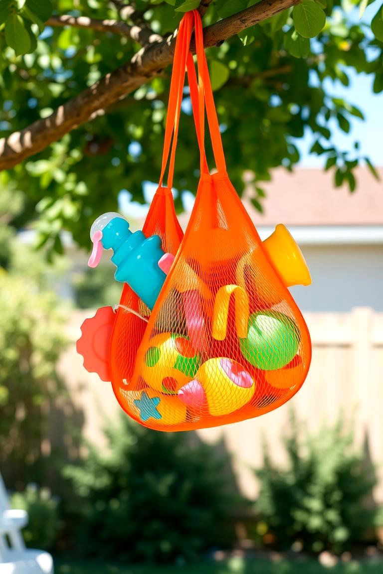 Breathable Mesh Bags for Easy Cleanup - 24 Outdoor Toy Storage Ideas