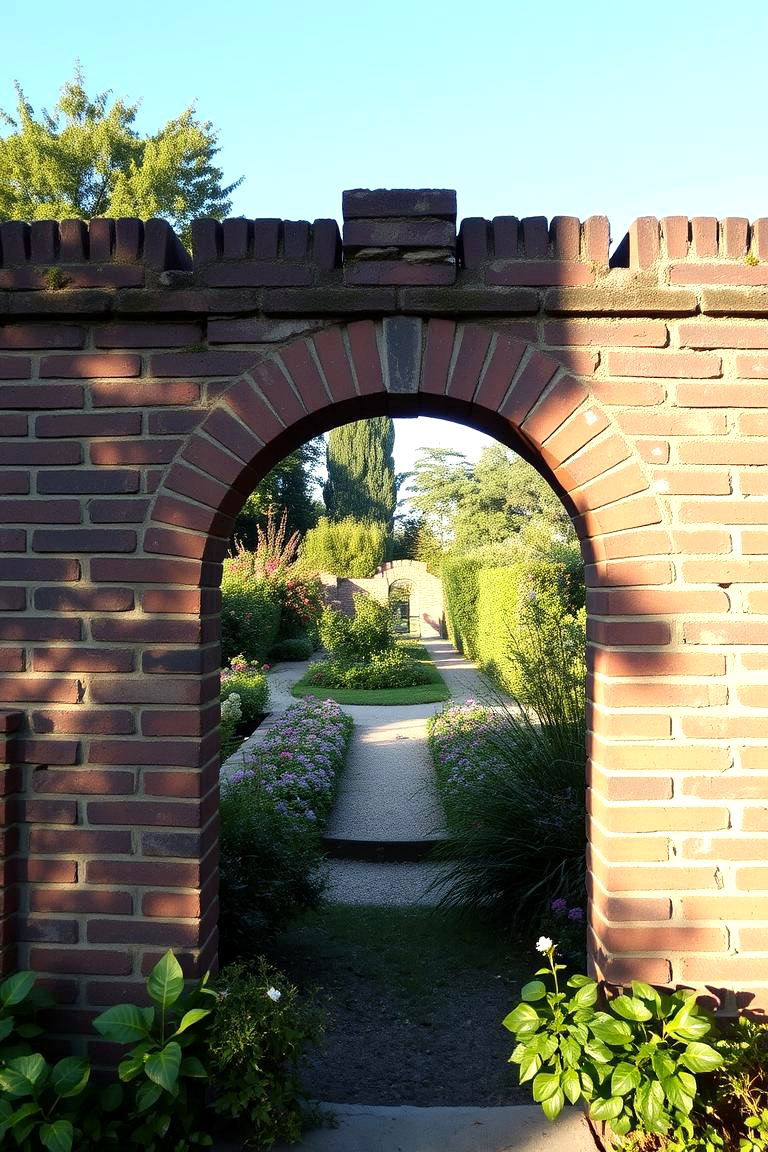 Brick Fence with Archways - 24 Brick Fence Ideas