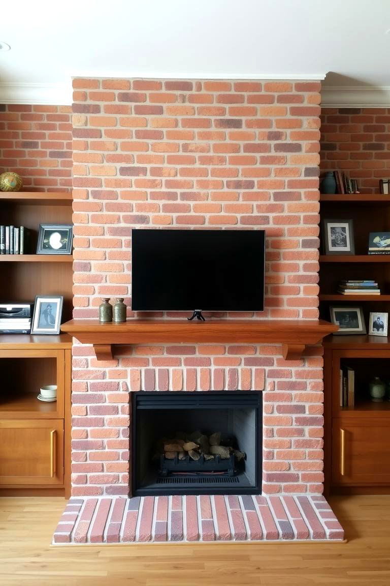 Brick Fireplace with Built In Shelves - 24 Brick Fireplace Ideas