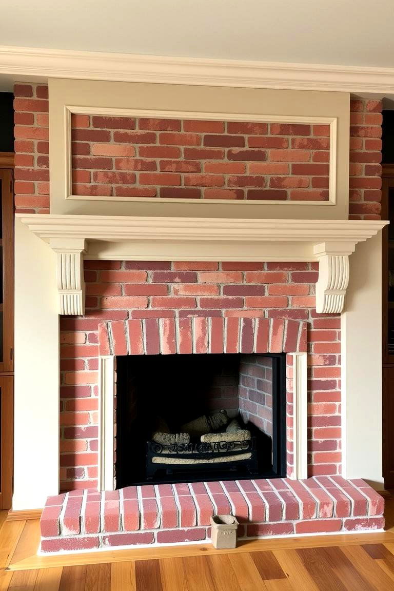 Brick Fireplace with Mantel and Surround - 24 Brick Fireplace Ideas