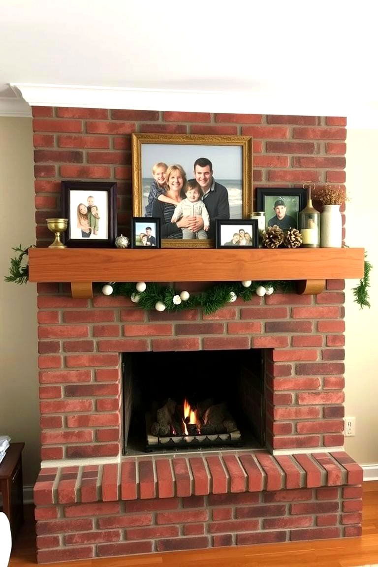 Brick Fireplace with Mantel - 24 Basement Fireplace Ideas