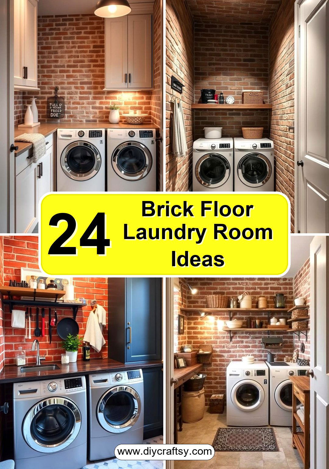 Brick Floor Laundry Room Ideas