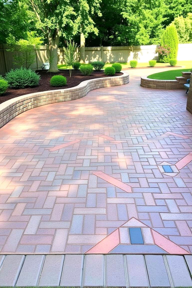 Brick Herringbone Stamped Concrete Patio - 24 Stamped Concrete Patio Ideas