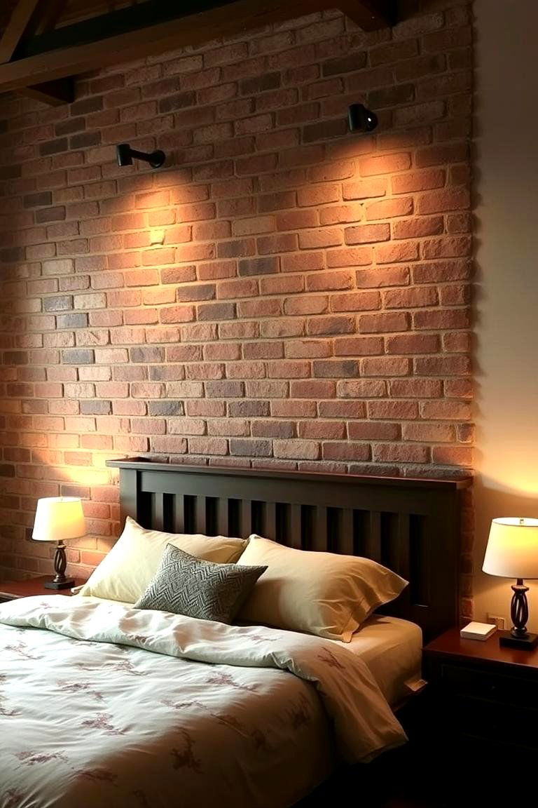 Brick Wall - 24 Bedroom Accent Wall Ideas