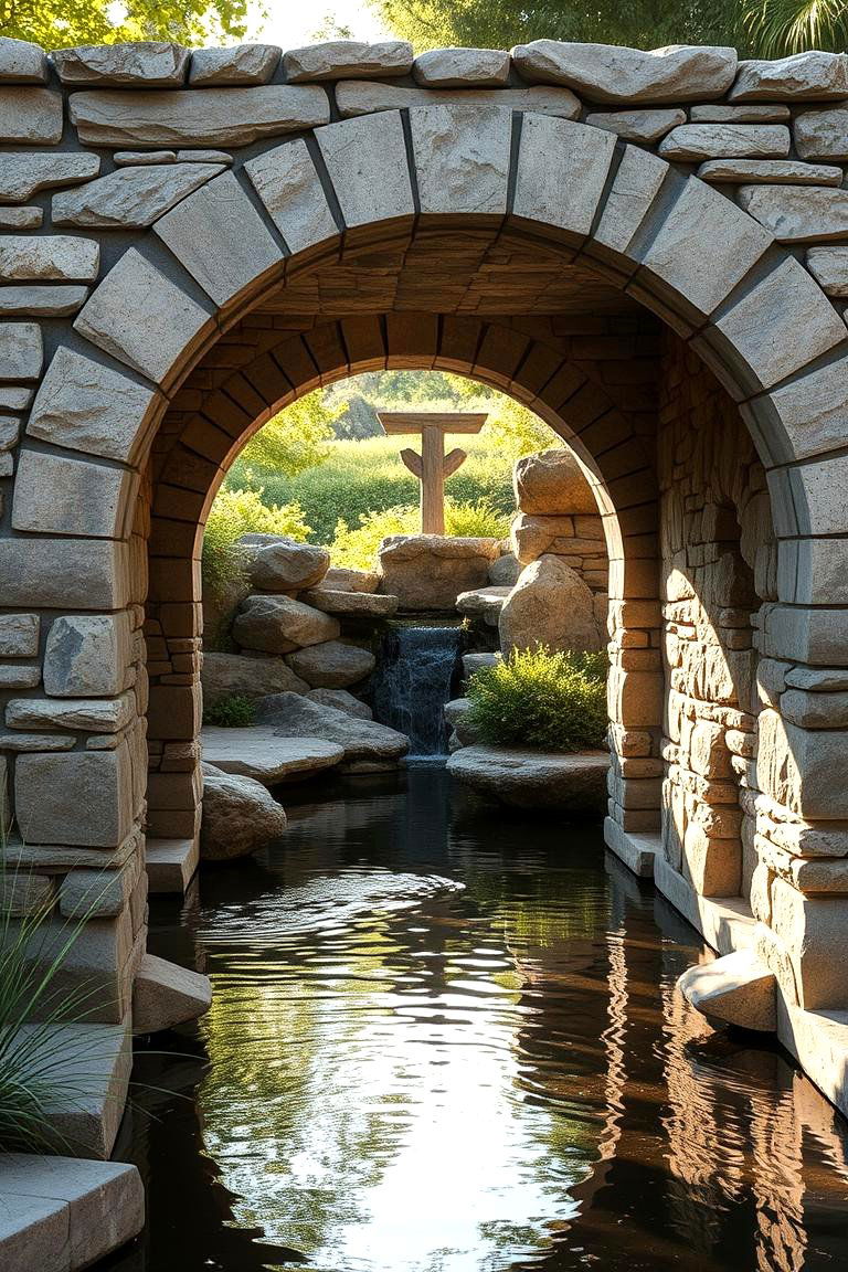 Bridge Inspired Water Garden Gate - 24 Japanese Garden Gate Design Ideas