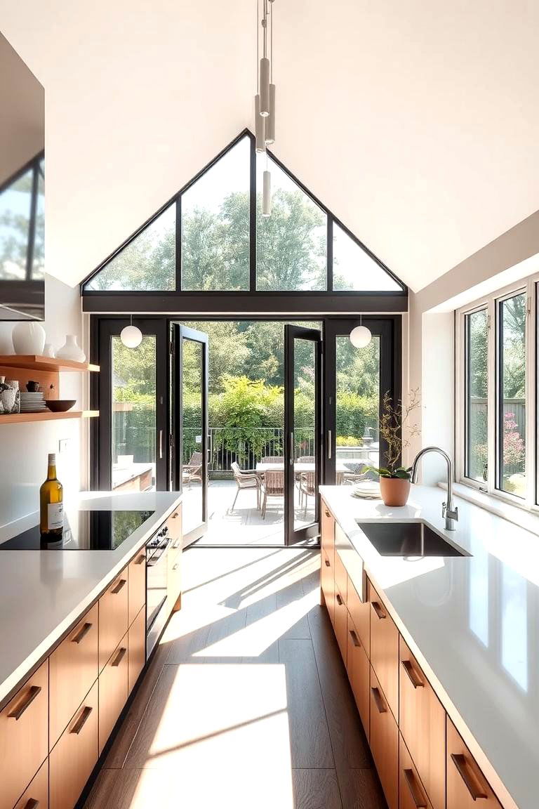 Bright Bi Fold Entry - 24 Sunroom Kitchen Ideas