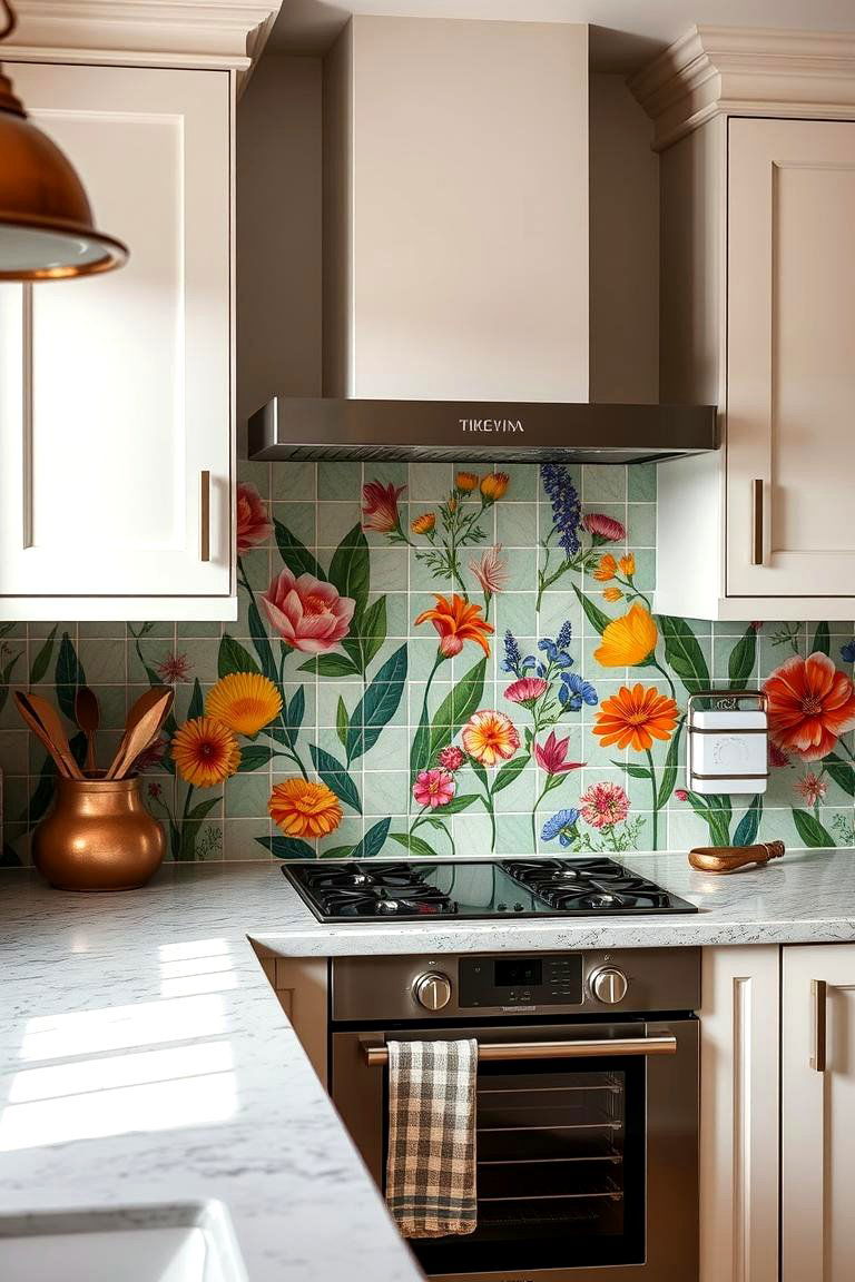 Bright Botanical Backsplash - 24 Greenhouse Kitchen Design Ideas