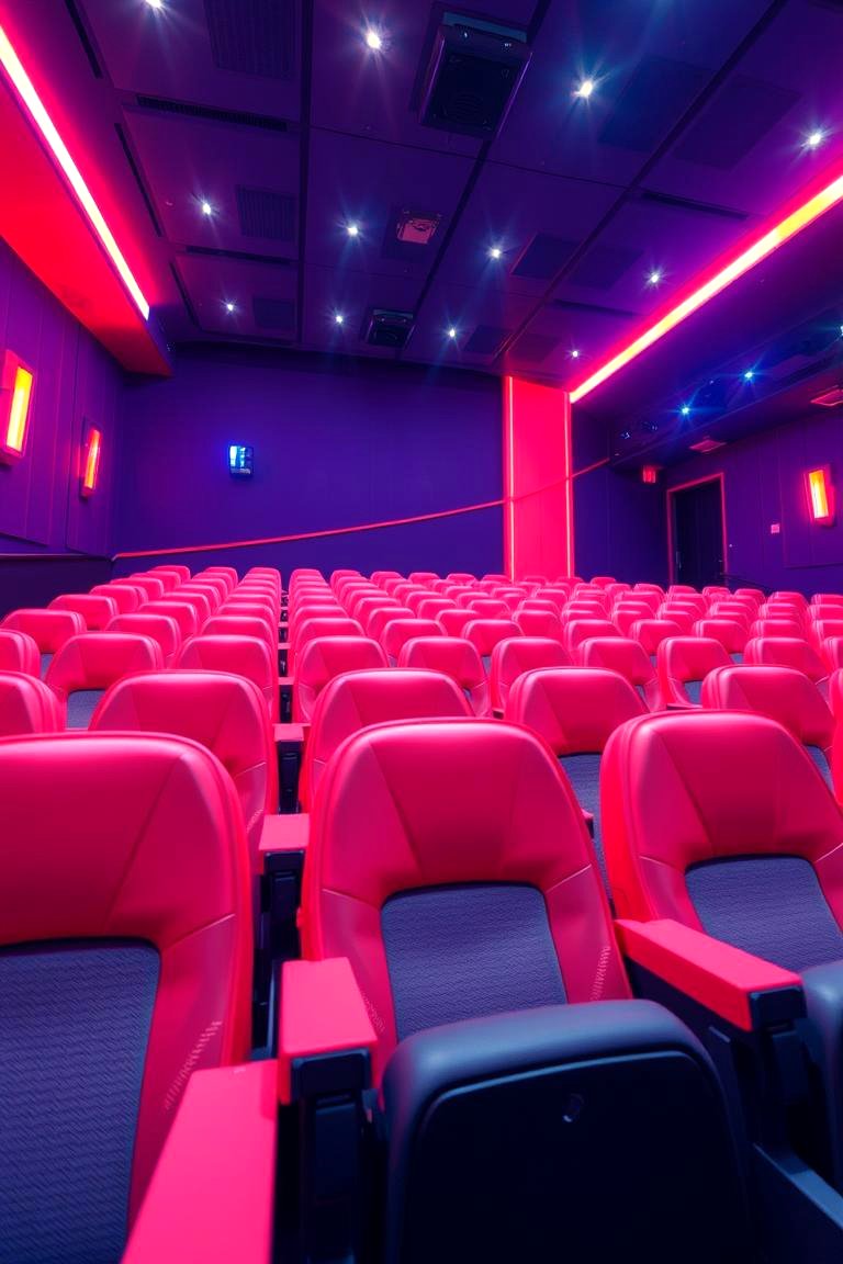 Bright Coral Highlight - 24 Home Theater Paint Colors
