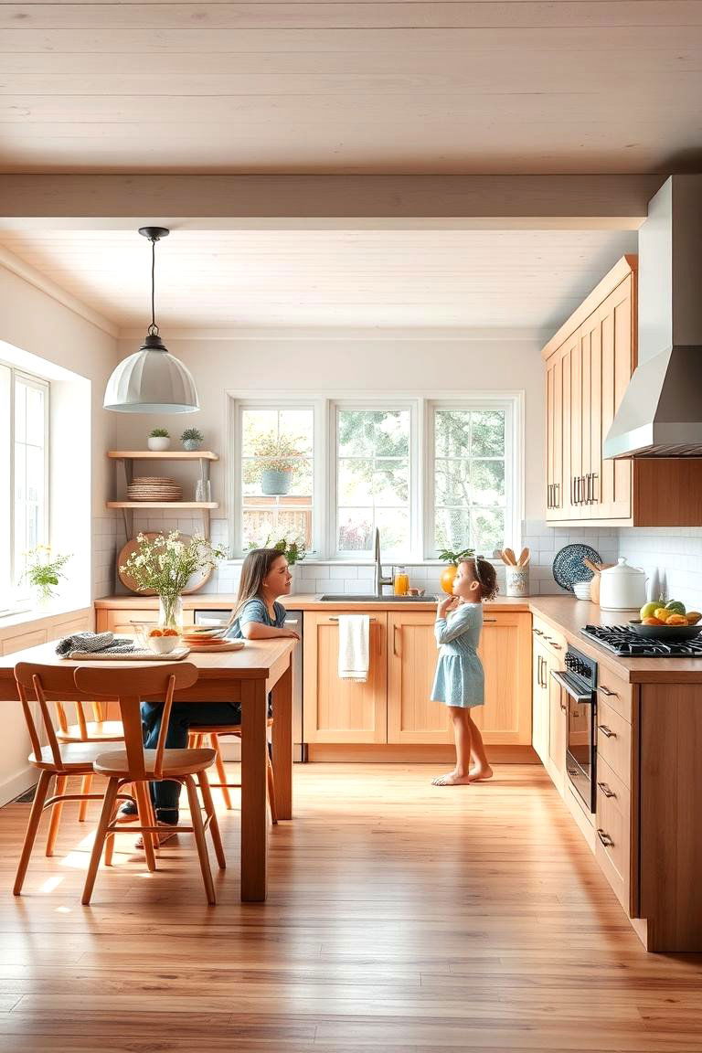 Bright Family Gathering Space - 24 Kitchens With Light Wood Cabinets
