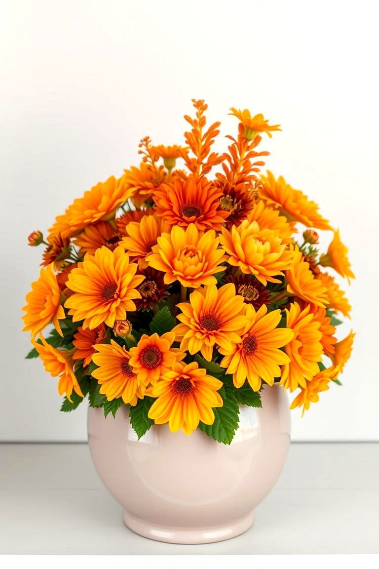 Bright Ginger Glow - 24 Fall Flower Box Ideas