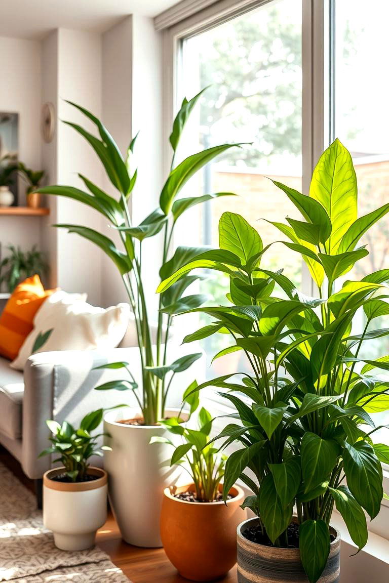 Bright Indoor Plants - 24 Colorful Living Room Ideas