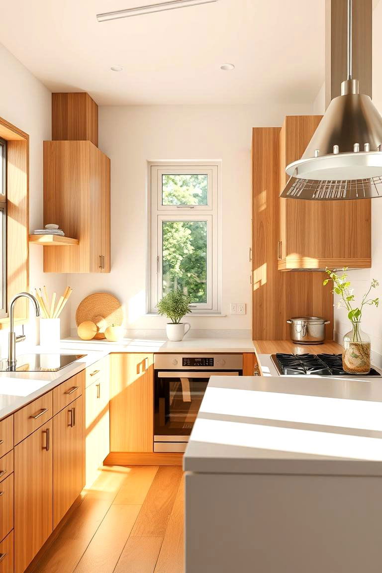 Bright Kitchen with Natural Wood Finishes - 24 Kitchens With Wood Floors