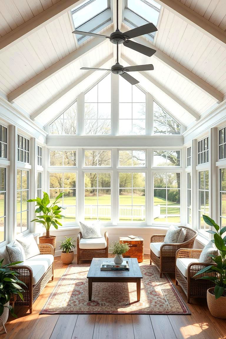 Bright Natural Light Haven - 24 Farmhouse Sunroom Ideas