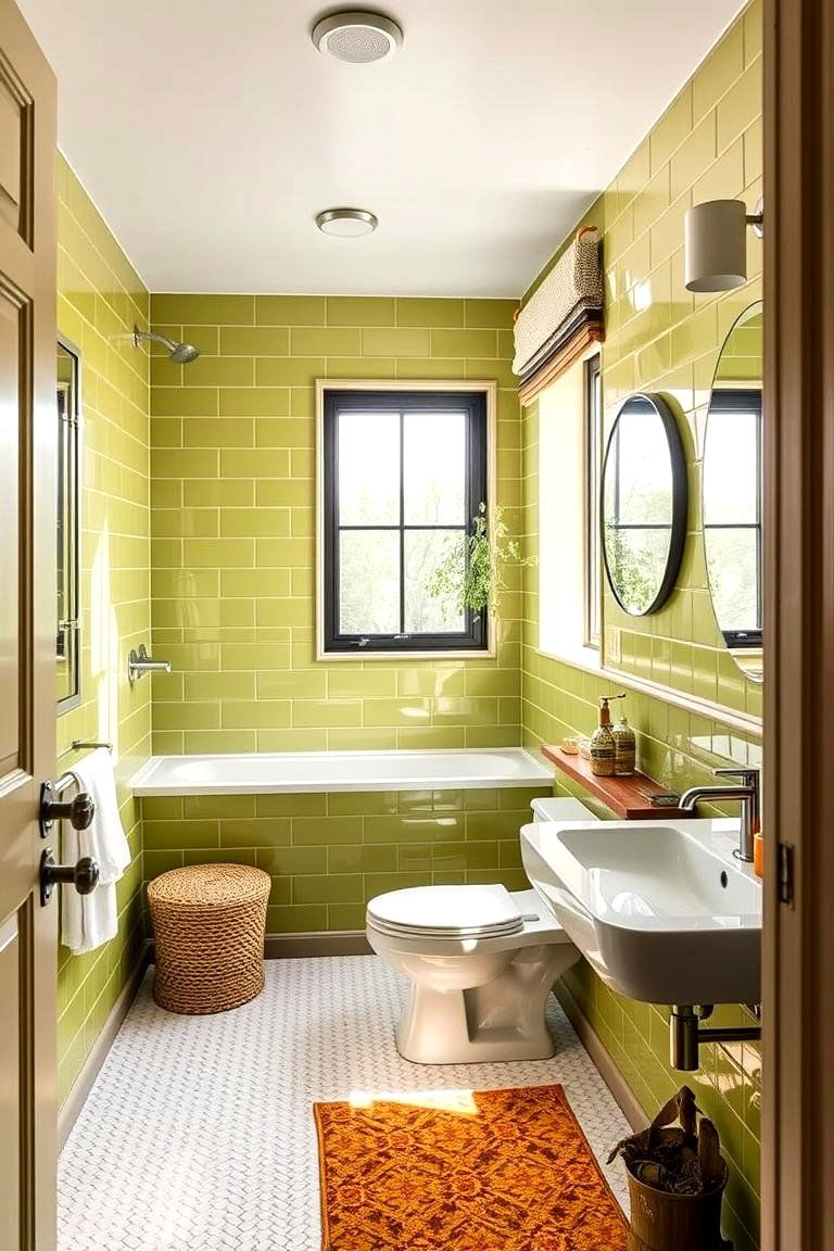 Bright Olive Inspirations - 24 Olive Green Bathroom Ideas