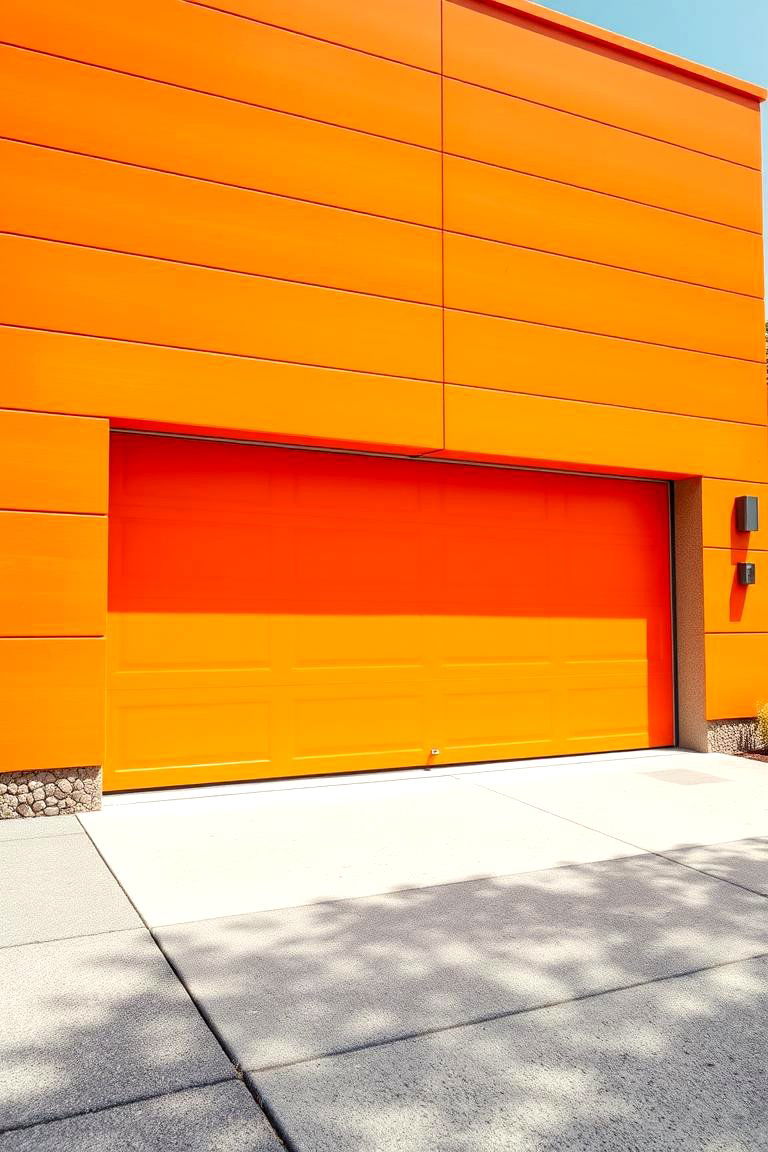 Bright Orange Energy - 24 Garage Door Paint Ideas