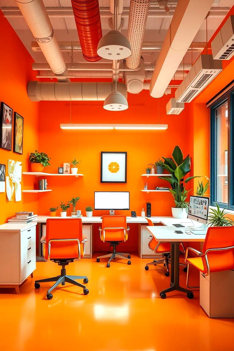 Bright Tangerine - 24 Home Office Paint Colors