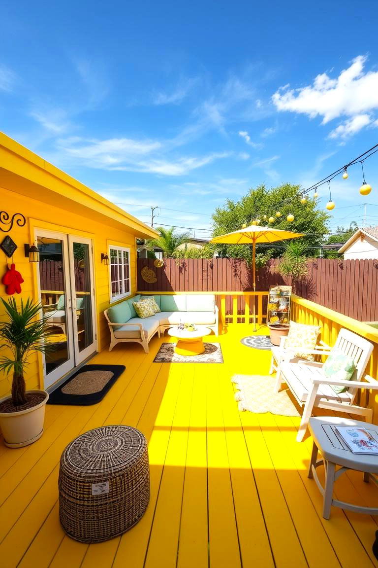 Bright Yellow Cheerful Deck - 24 Deck Color Ideas