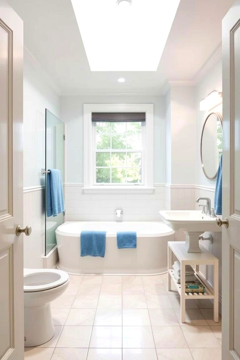 Bright and Airy Color Palette - 24 Windowless Bathroom Ideas