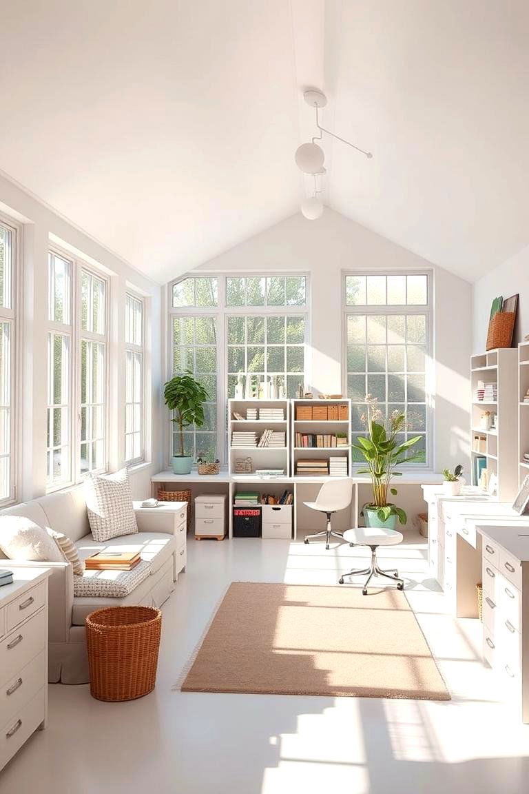 Bright and Airy Craft Room - 24 Craft Room Ideas