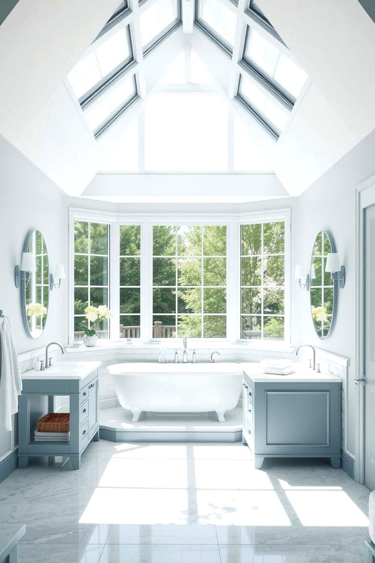 Bright and Airy Layout - 24 Blue and Gray Bathroom Ideas