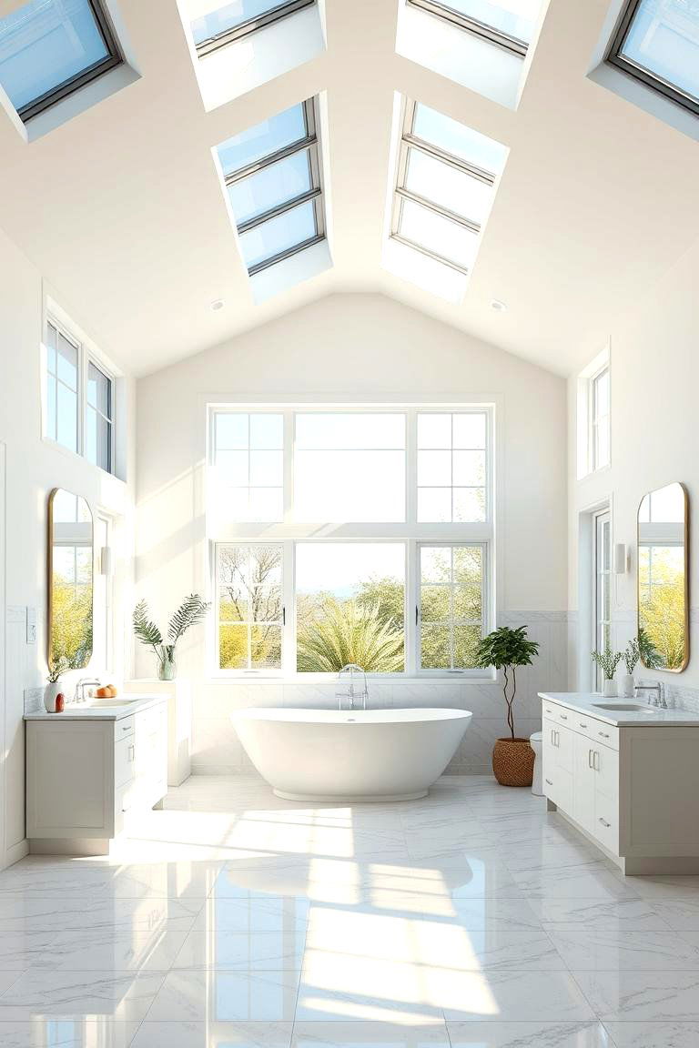 Bright and Airy Natural Lighting - 24 Family Bathroom Ideas