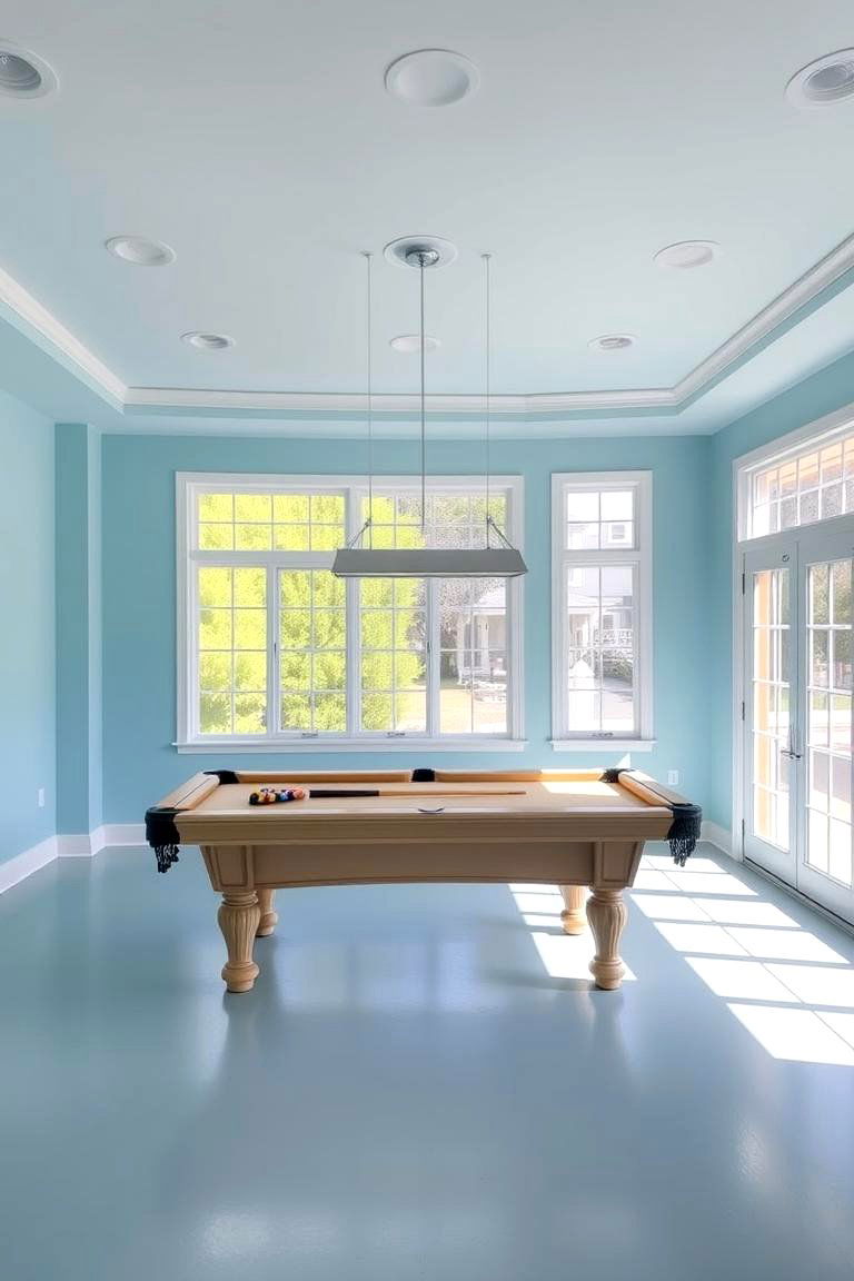 Bright and Airy Pool Table Area - 24 Pool Table Room Ideas