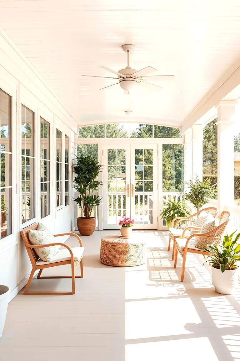 Bright and Airy Veranda Escape - 24 Mobile Home Porch Ideas