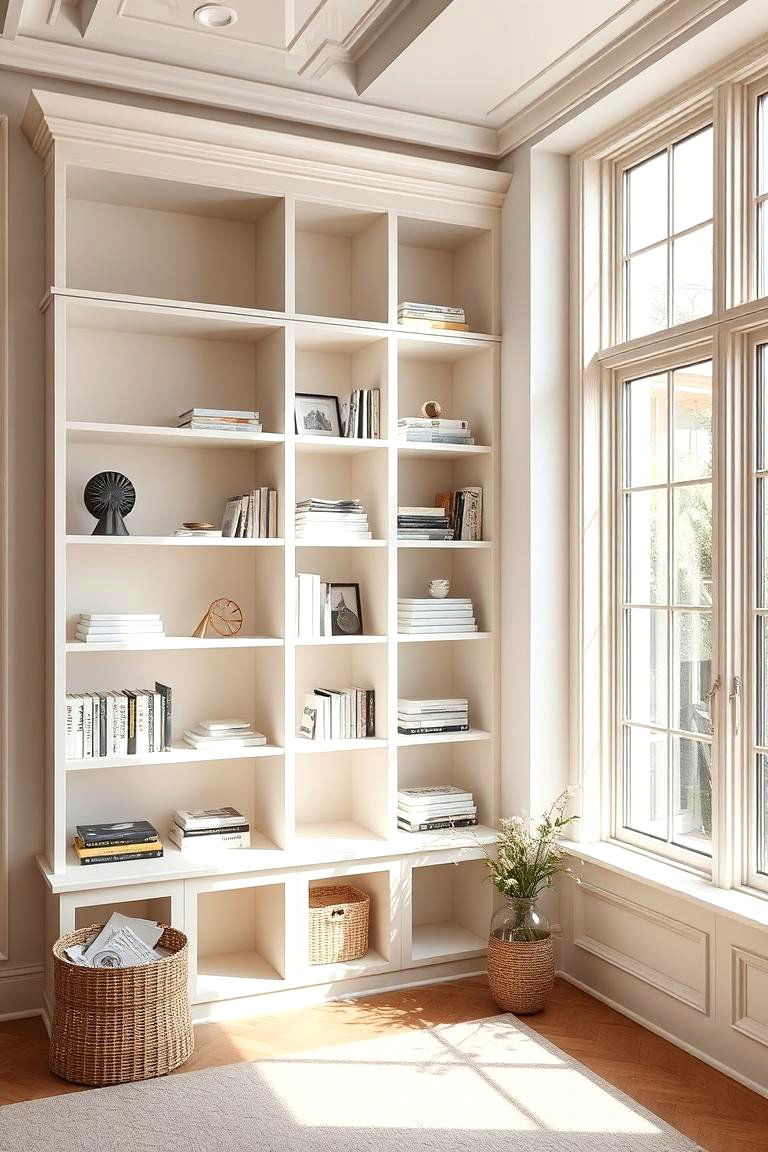 Bright and Airy - 24 Bookcases Around Window Design Ideas