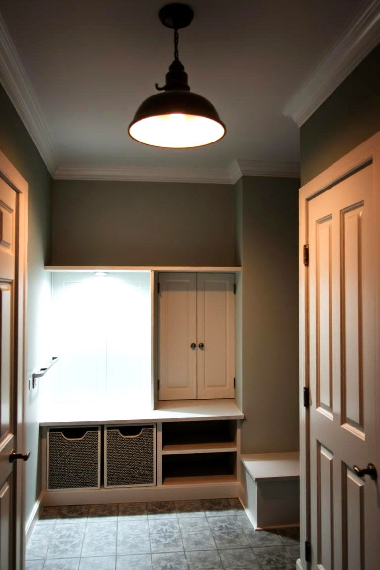 Bright and Functional Lighting - 24 Mudroom Storage Ideas