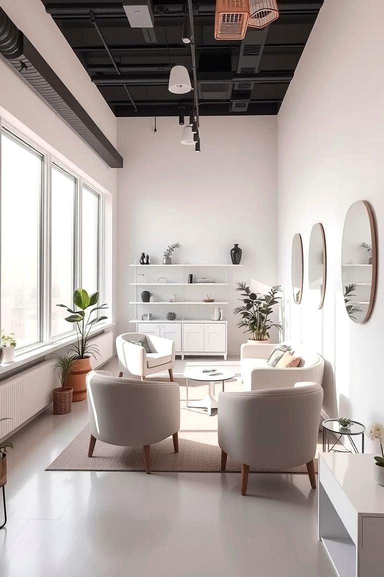Brighten Up with Light Colors - 24 Small Salon Interior Design Ideas
