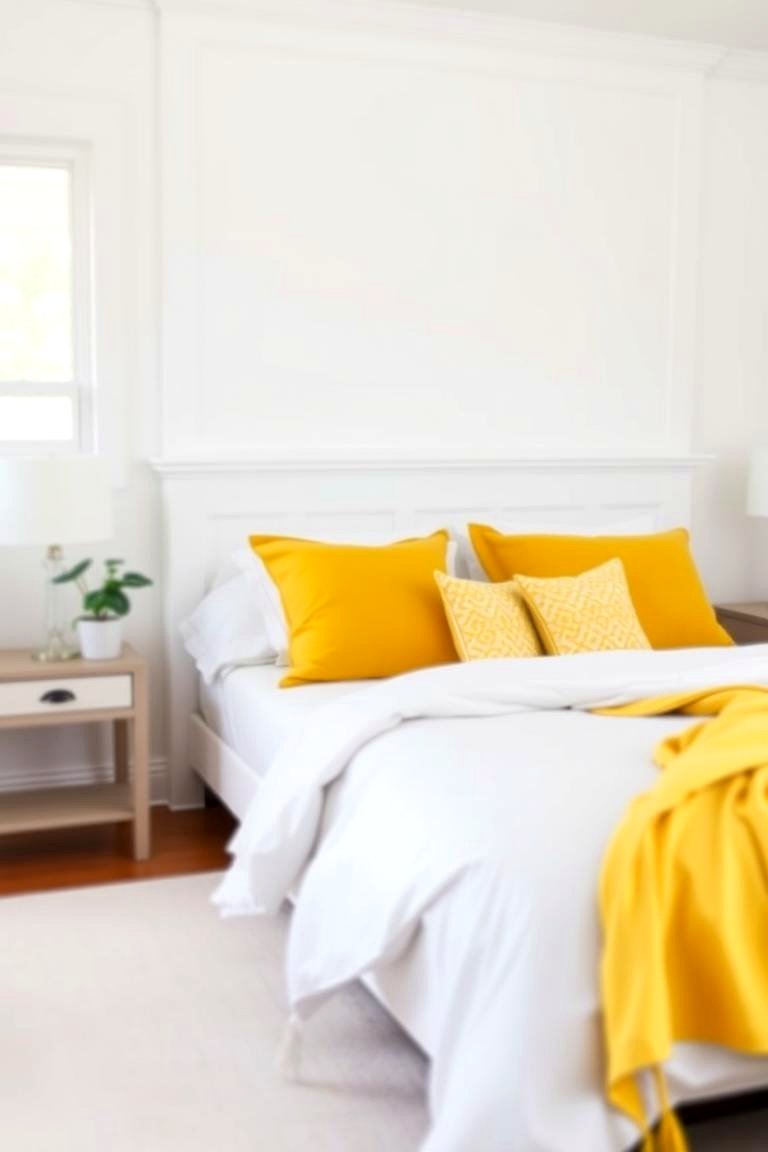 Brighten Up with a Yellow and White Palette - 24 Yellow Bedroom Ideas