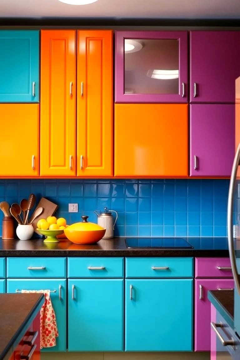 Brightly Colored Cabinets - 27 1980s Kitchen Ideas