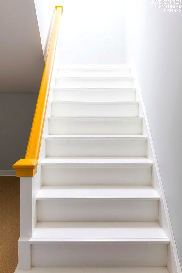 Brightly Painted Handrail - 24 Painted Stair Ideas